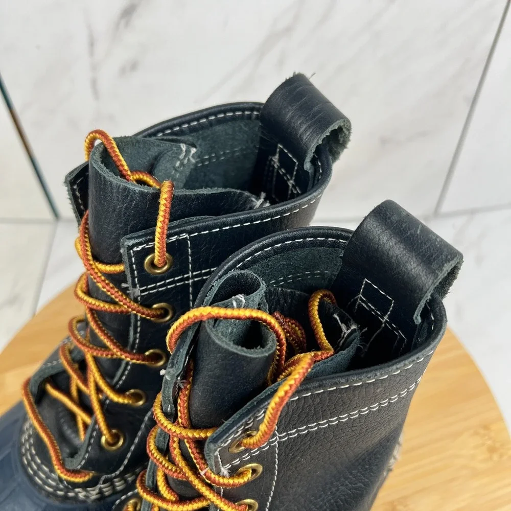 Vintage LL Bean Bean Boots Mens Size 6 Blue Leather Duck Rain Boots 175064